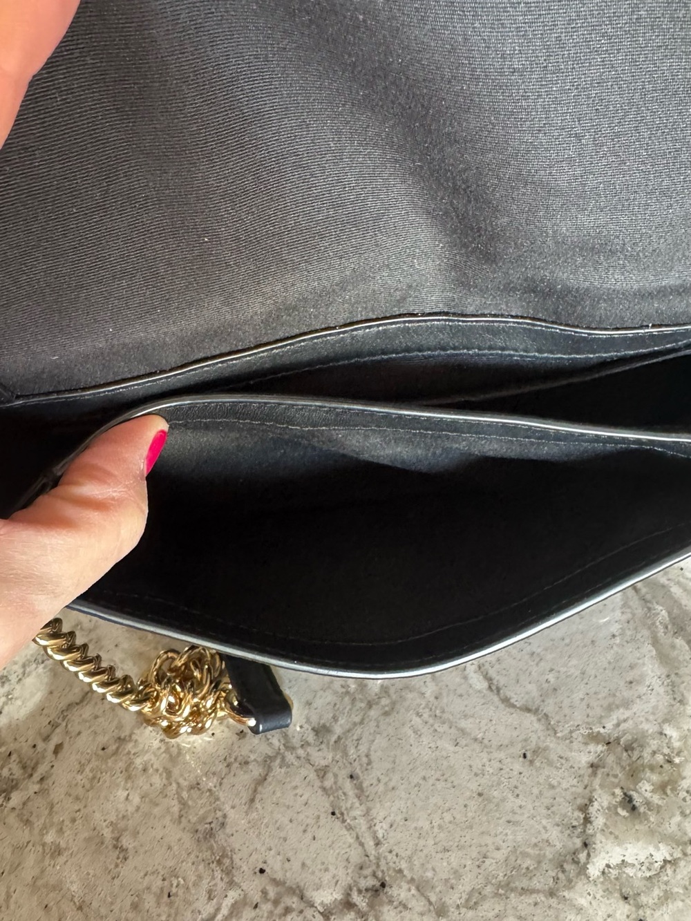 Coach Blake in Black Pebbled Leather Shoulder Bag with Gold Chain - Picture 14 of 16